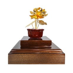 Chậu sen 5 cành dát vàng mẫu 3