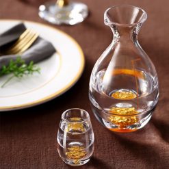 Ly uống rượu mạnh pha lê dúc vàng 24k