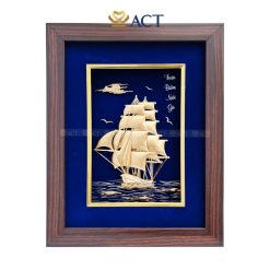 tranh thuyền dát vàng