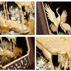 Tranh tùng hạc diên niên dát vàng