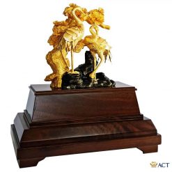 Tượng chim hạc đế gỗ óc chó