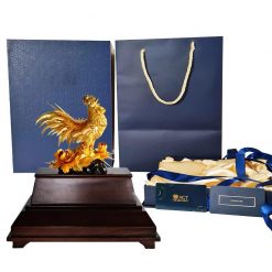 Tượng gà trống dát vnagf tặng sếp