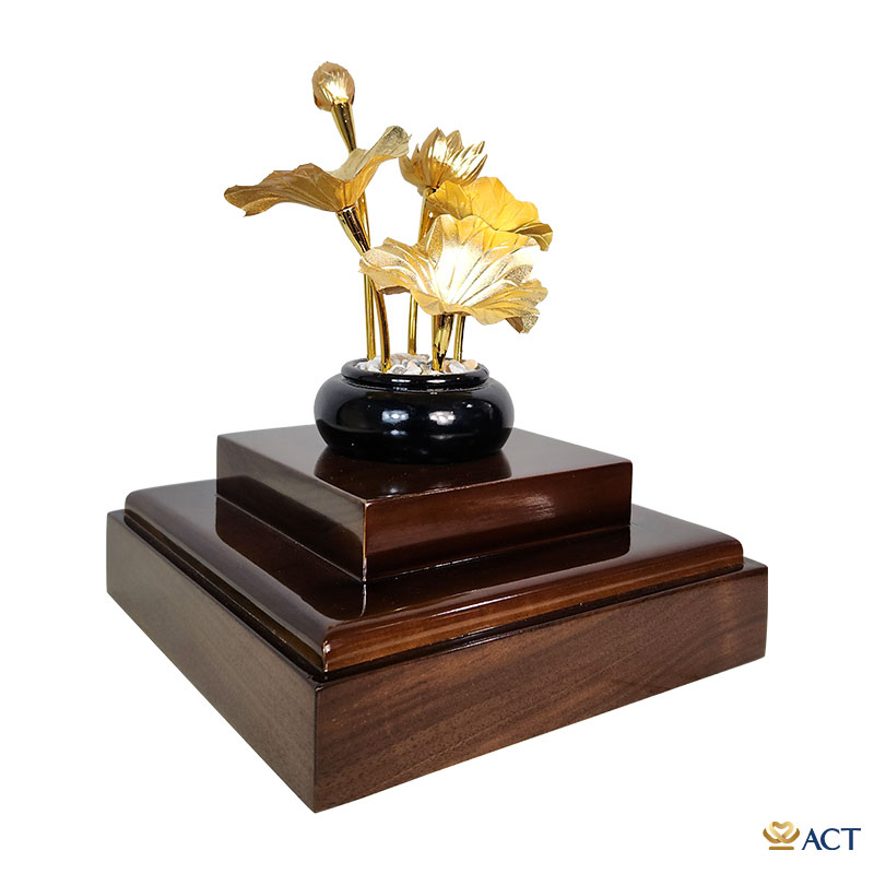 Chậu sen 5 cành dát vàng