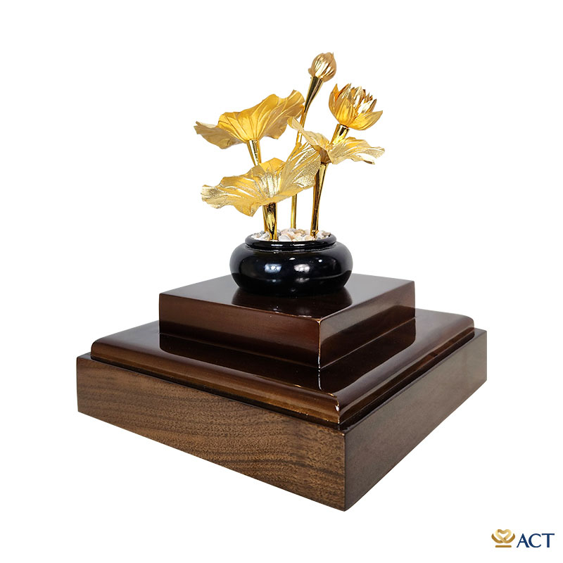 Chậu sen 5 cành dát vàng