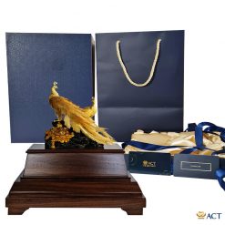 Tượng đôi chim công act gold