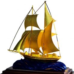 Mô hình thuyền buồm dát vàng lá 24k