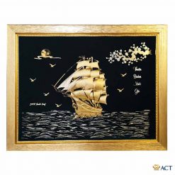 Tranh thuyền nền đen