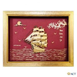 Tranh thuyền buồm nền đỏ