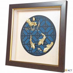 Tranh hoa sen cá chép phong thủy