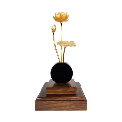 Chậu sen 3 cành dát vàng