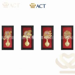 bộ tranh tứ bình dát vàng