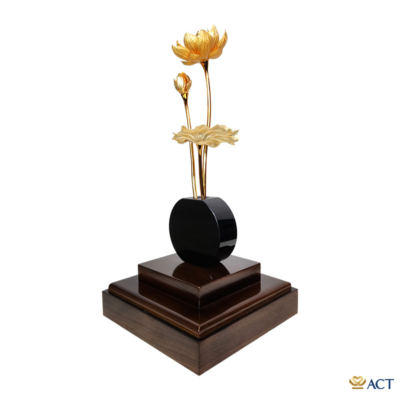 Chậu sen 3 cành dát vàng