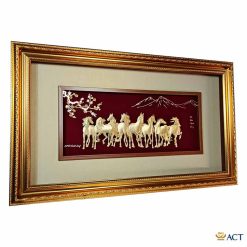 Tranh bát mã dát vàng mẫu 4