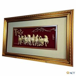 Tranh bát mã dát vàng mẫu 4