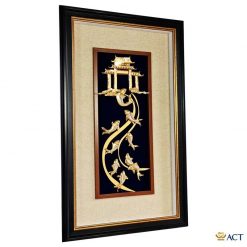 Tranh cá chép hóa rồng dát vàng