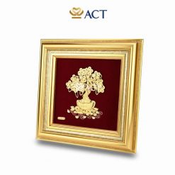 tranh cây tiền dát vàng