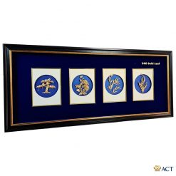 Tranh tứ quý dát vàng lá 24k