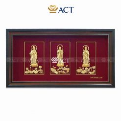 tranh tam thế phật dát vàng