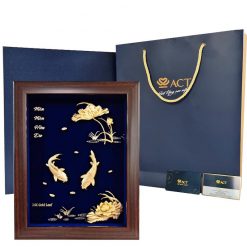 Hộp tranh đôi cá chép