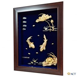 Tranh đôi cá chép dát vàng 24k