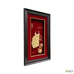 tranh chim công dát vàng