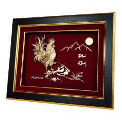 Tranh gà dát vàng