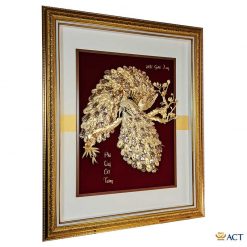 Tranh đôi chim công hoa mẫu đơn thích hợp làm quà tặng cưới, quà tân gia...