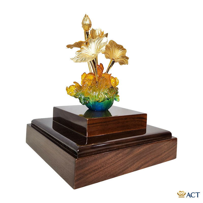 Chậu sen 5 cành dát vàng