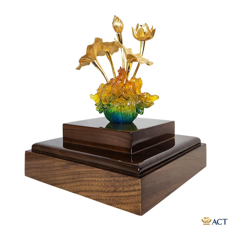 Chậu sen 5 cành dát vàng