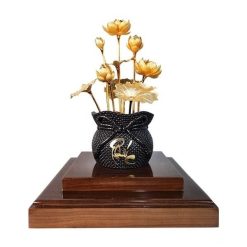 Chậu sen 9 cành dát vàng