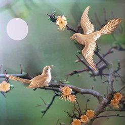 Tranh đôi chim họa mia 20x20