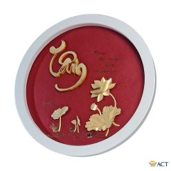 Tranh tròn chữ tâm dát vàng
