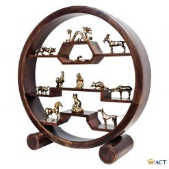 Bộ linh vật 12 con giáp Pewter mạ vàng