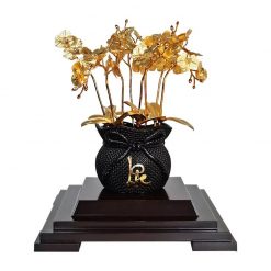 Chậu lan hồ điệp 8 cành dát vàng