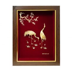 Tranh đôi chim hạc dát vàng