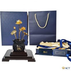 Chậu sen 6 cành dát vàng tặng sếp ý nghĩa