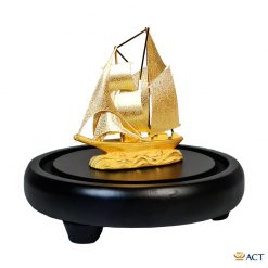 Mo hình thuyền mini dát vàng