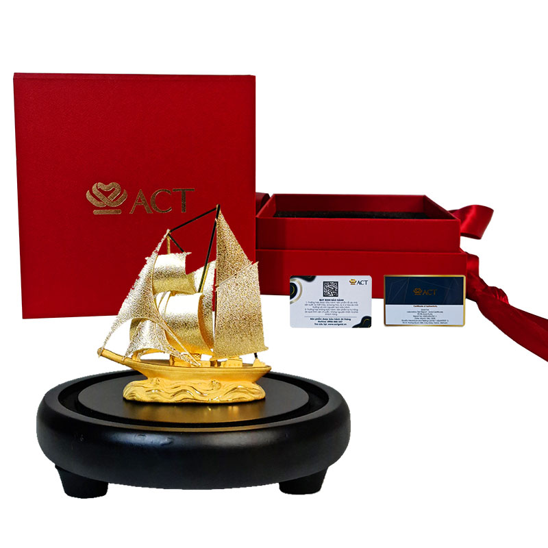Thuyền buồm mô hình mini bằng đồng  Đồng Phong Thủy