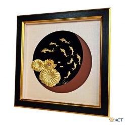 tranh cửu ngư quần hội bằng vàng