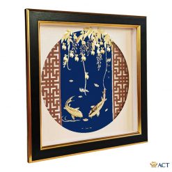 Tranh đôi cá chép hoa tử đằng