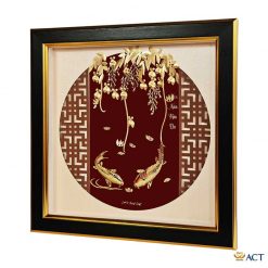 Tranh song ngư dát vàng