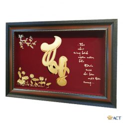 Chữ thọ thư pháp dát vàng của Act Gold