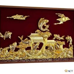 Tranh cá chép vượt vũ môn tặng sếp