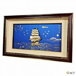 tranh thuyền dát vàng