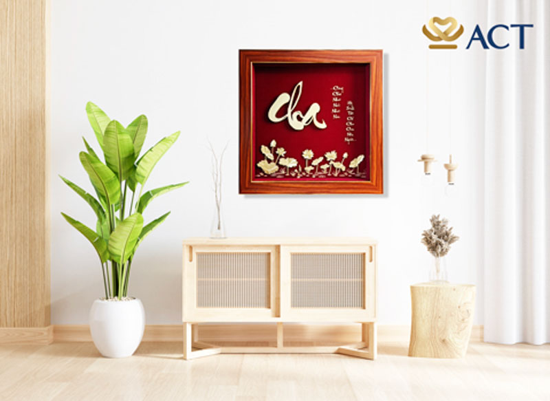 Tranh chữ cha dát vàng