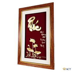 Tranh chữ phúc dát vàng 24k