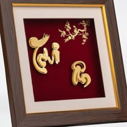 Tranh chữ tri ân dát vàng 24k
